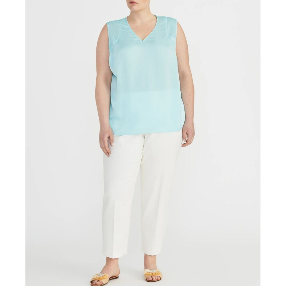 Rachel Roy Collection Easy Paneled Tank Top - Amalfi Sea - Size 1X